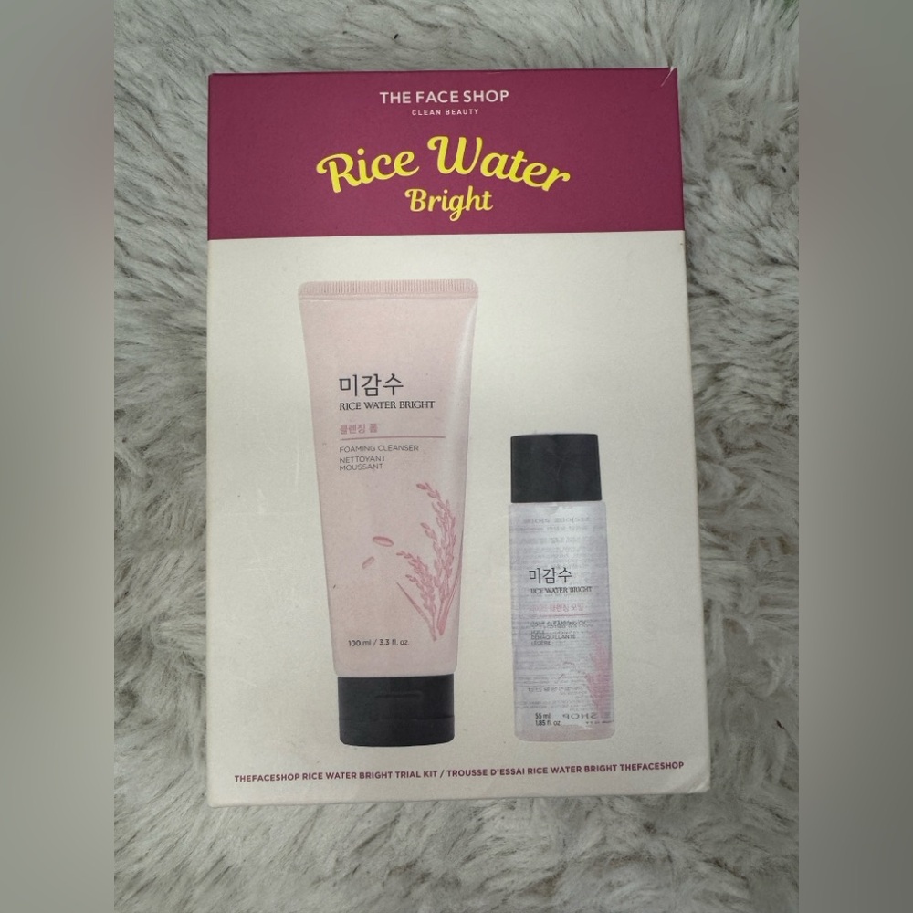Rice Water Bright Foaming Cleanser Set - Pink